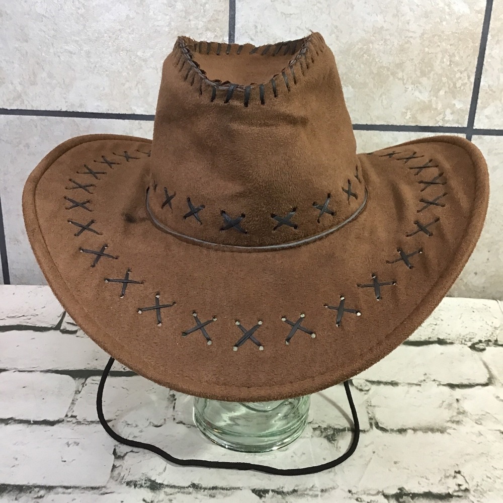 Cowboy Hat Brown Soft Foam Thick Stitched Halloween Gunslinger Cosplay